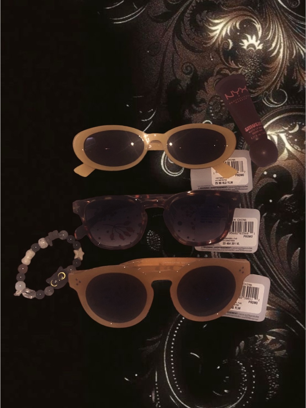 Brown classic vintage retro-inspired 3pcs sunglasses